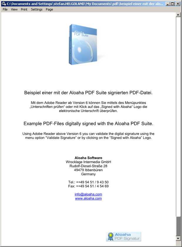 Aloaha PDF Signator screen shot